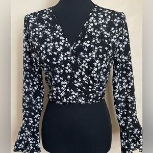 Floral Wrap Blouse